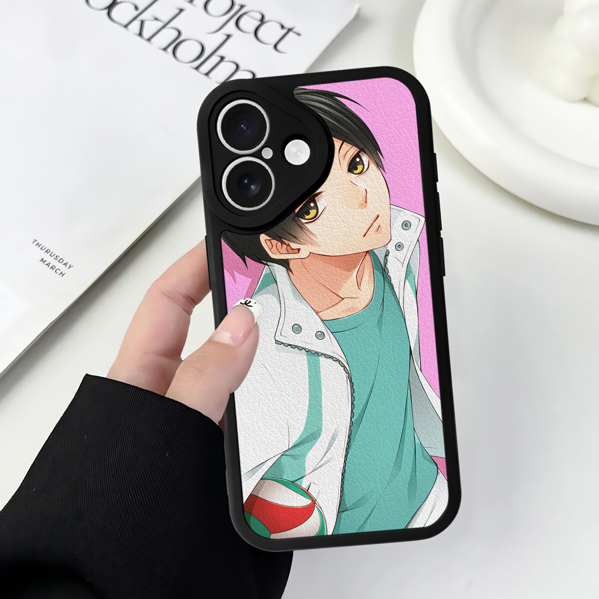 （画像用） ハイキュー!! Haikyu!! 【iPhone 16シリーズ対応】シリコンスマホケース（レザー調） 材質：シリコン